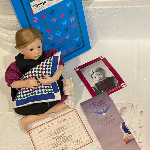 Vintage “Ruth” Porcelain Collectible Doll From Amish Blessings - Picture 5 of 15